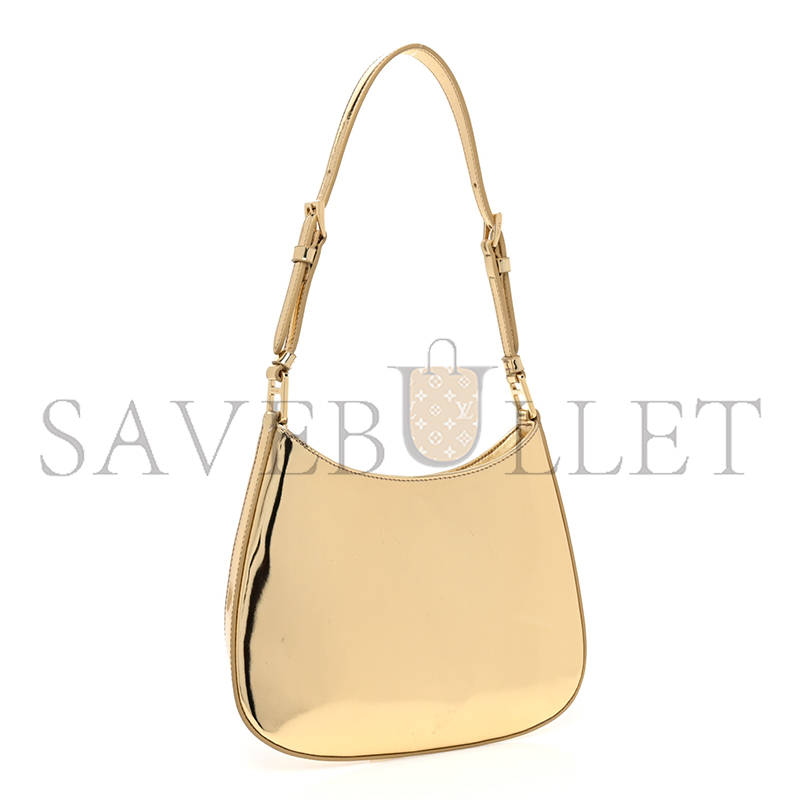 Pra*a spazzolato cleo adjustable strap shoulder bag platino 1bc169 (22*18.5*4.5cm)